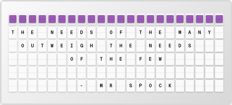 Star Trek quote displayed on split-flap board